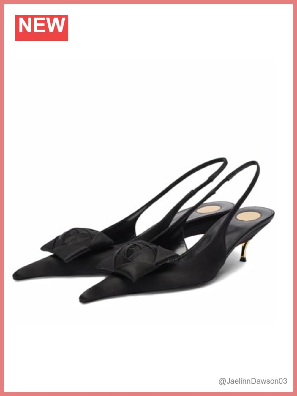 Satin Kitten Heel Slingback Pumps Pointed Toe Ankle Strap Backless Heels Party